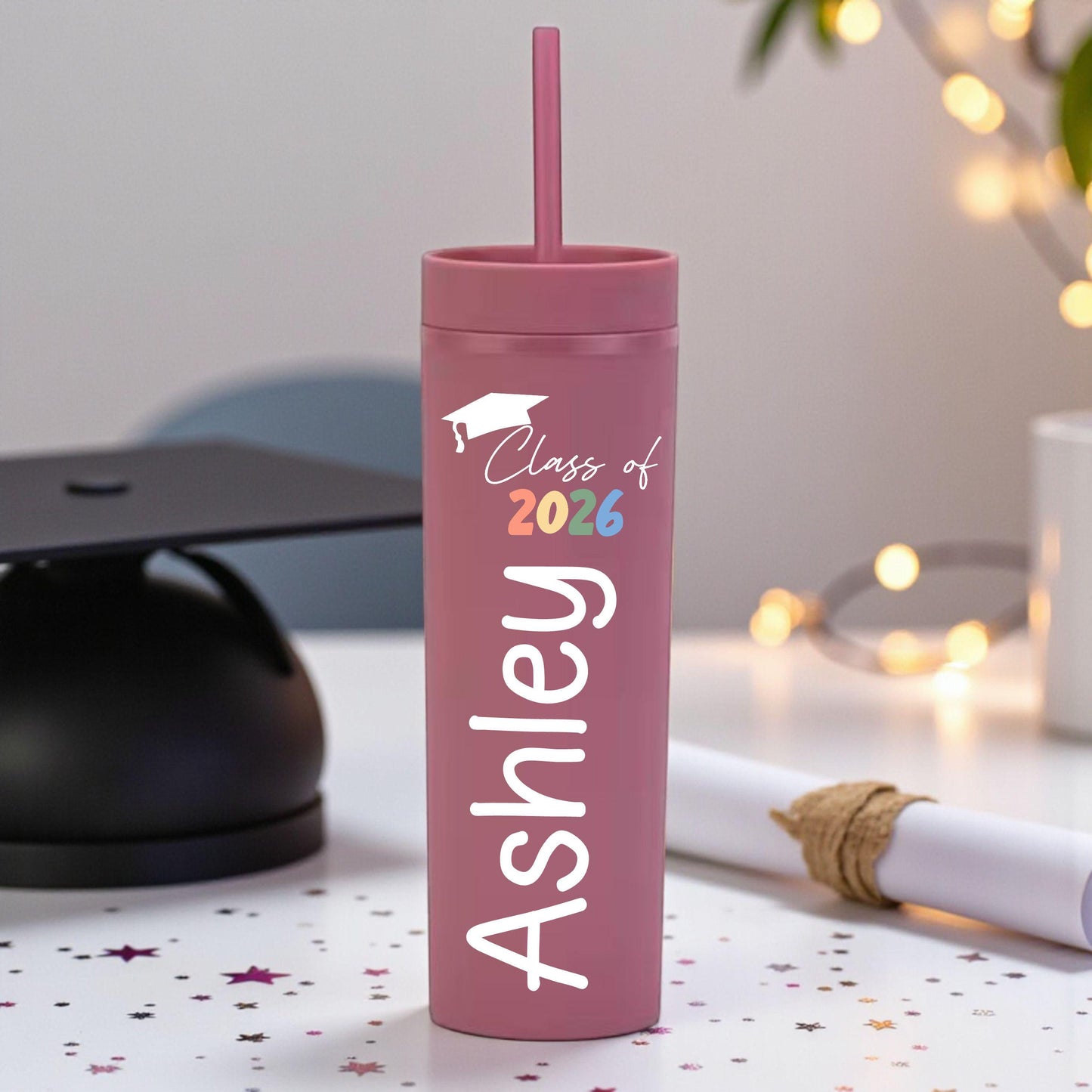 Graduation Tumbler Class of 2026 - personalization example