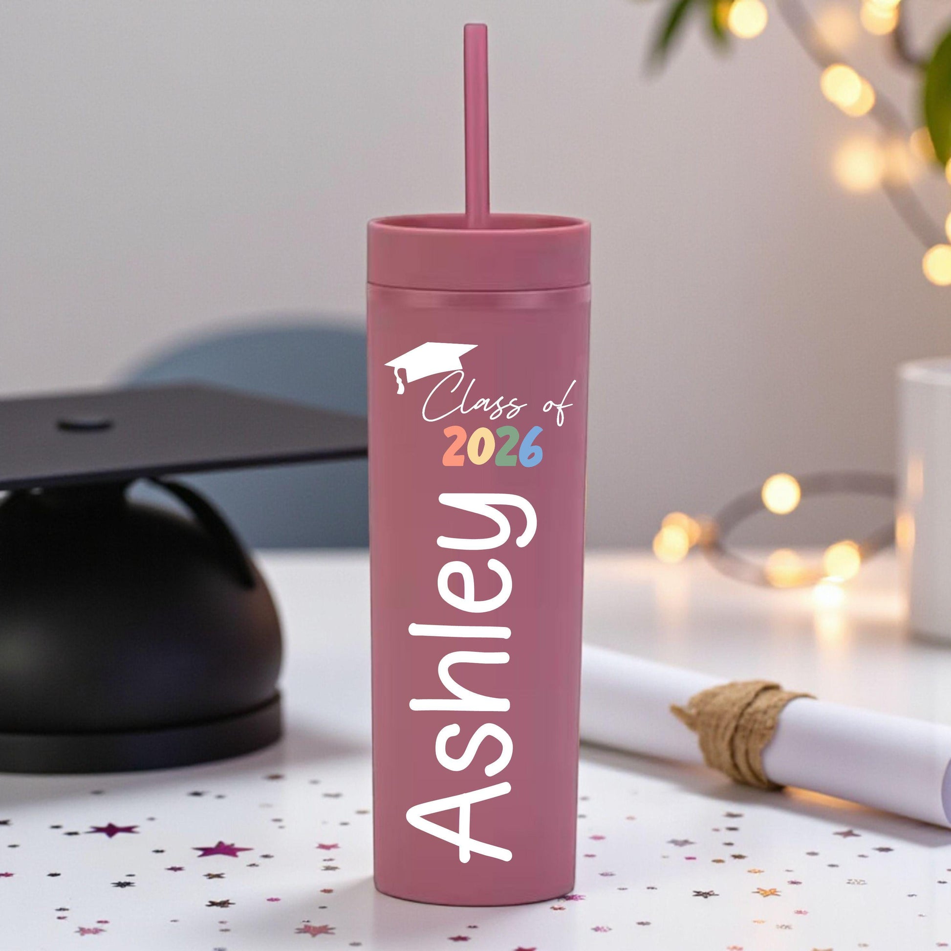 Graduation Tumbler Class of 2026 - personalization example