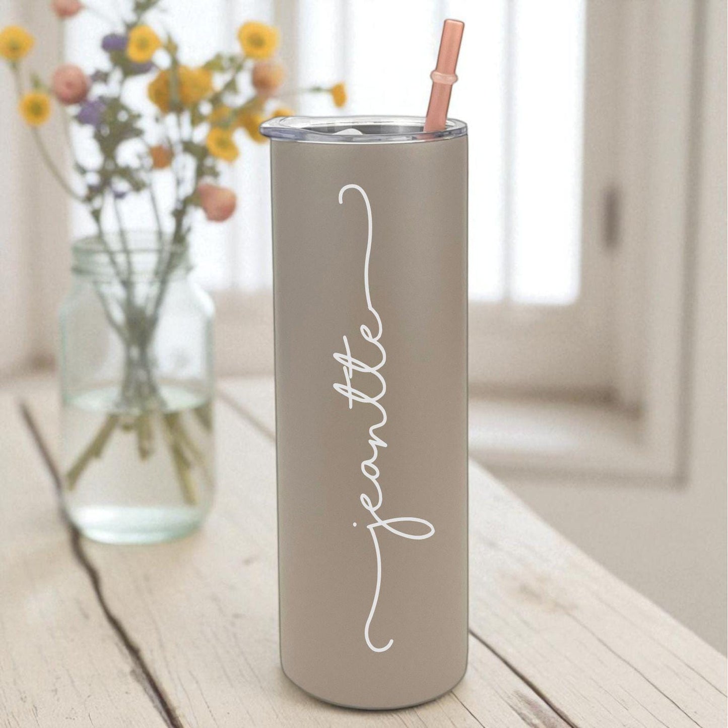 Personalized Skinny Tumbler with Name - color and style options