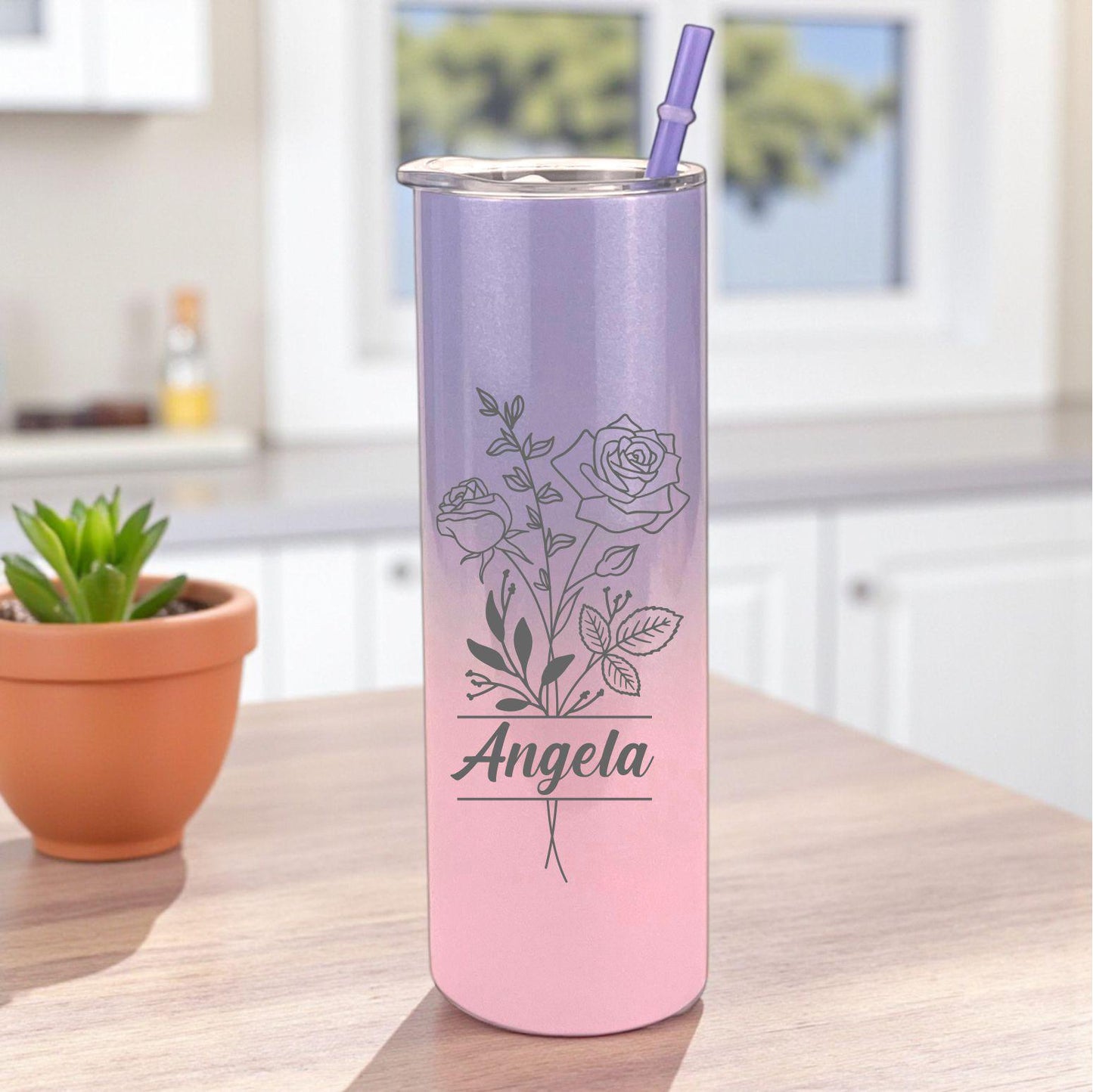 Birth Flower Tumbler