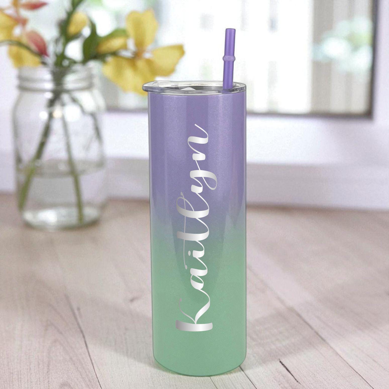 Personalized Skinny Tumbler with Name - personalized engraved gift, family-made in Long Island