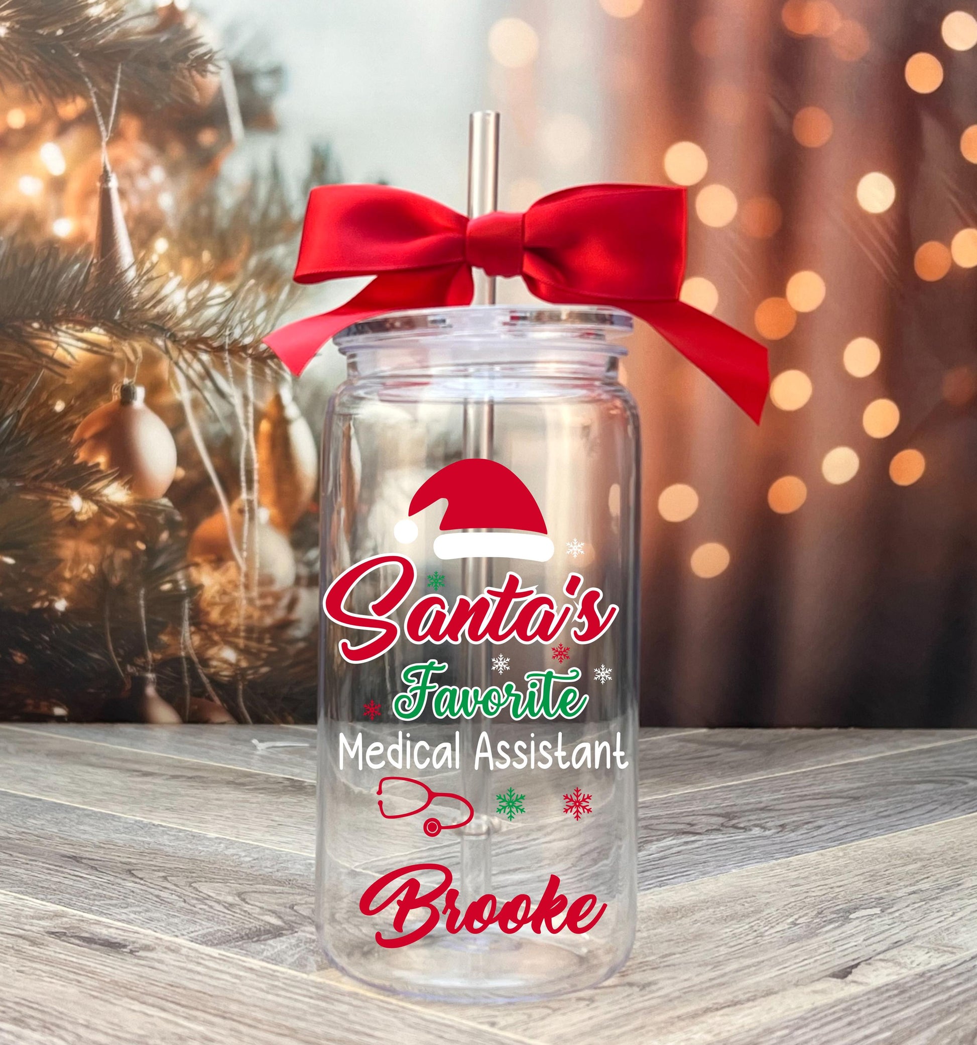 Personalized Christmas Tumbler - color and style options