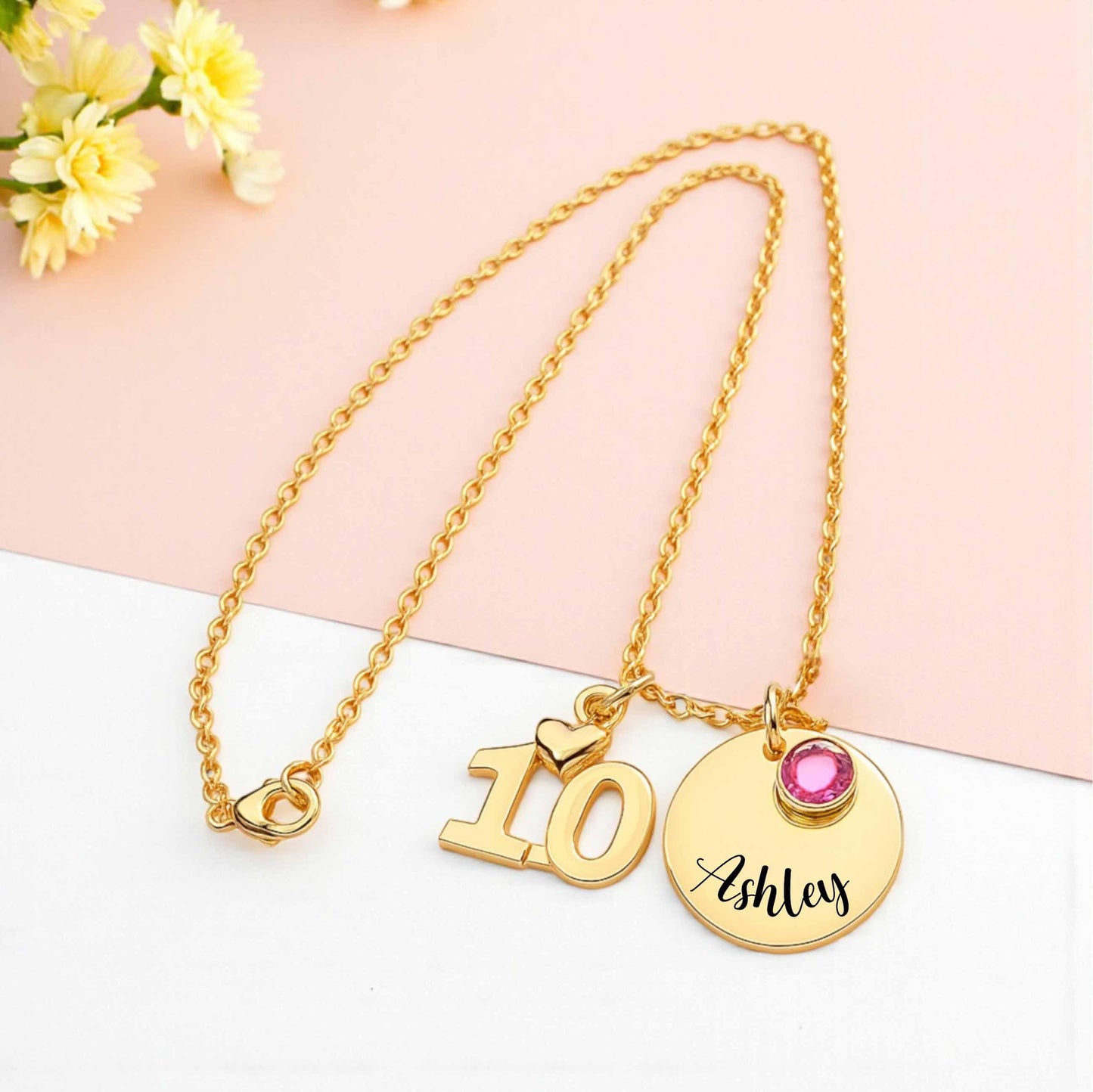 10th Birthday Gift for Girl - close-up of the custom engraving