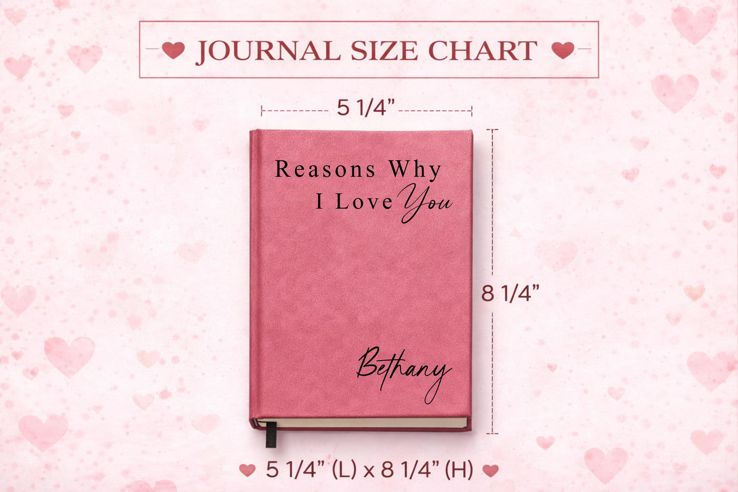 Reasons Why I Love You Journal - personalized engraved gift, family-made in Long Island