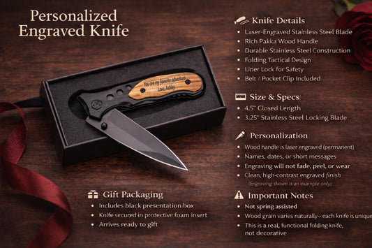 Personalized Gift Set for Him - close-up of the custom engraving