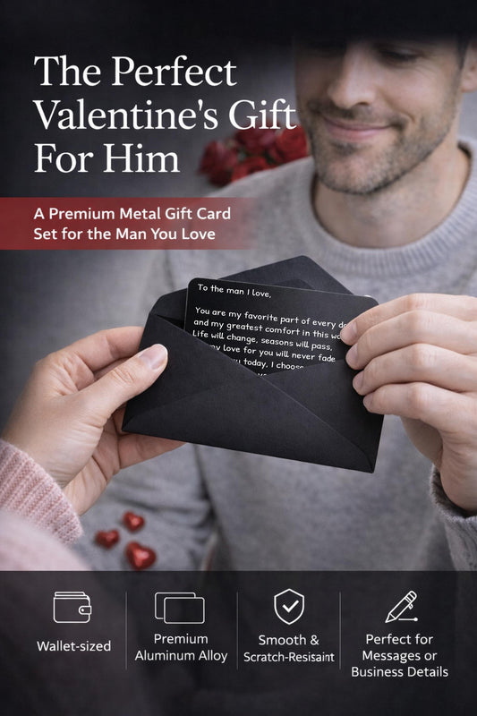 Personalized Engraved Wallet Card for Him - close-up of the custom engraving