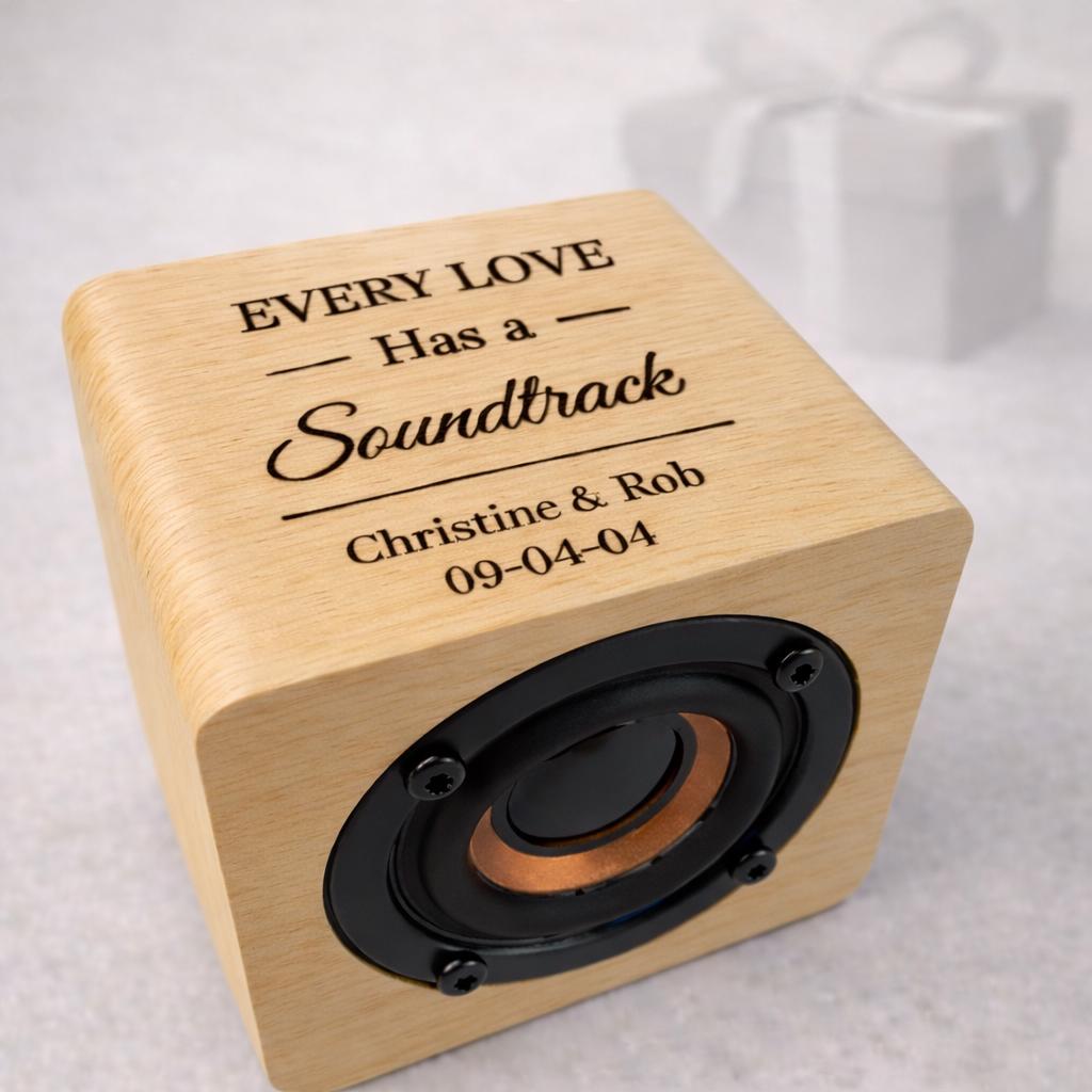 Personalized Wooden Bluetooth Speaker for Couples - a thoughtful custom gift