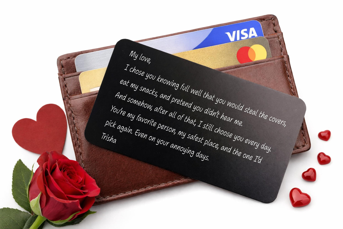 Personalized Engraved Wallet Card for Him - a thoughtful custom gift