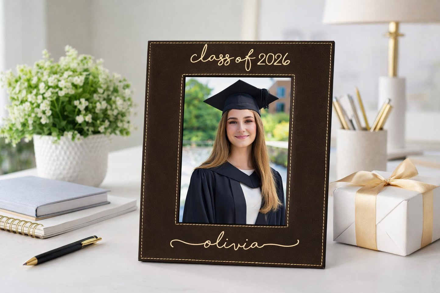 Custom engraved graduation frame class of 2026