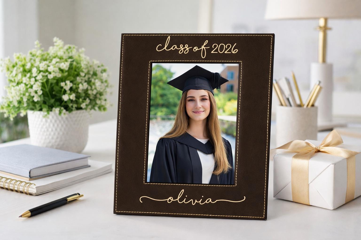 Custom engraved graduation frame class of 2026