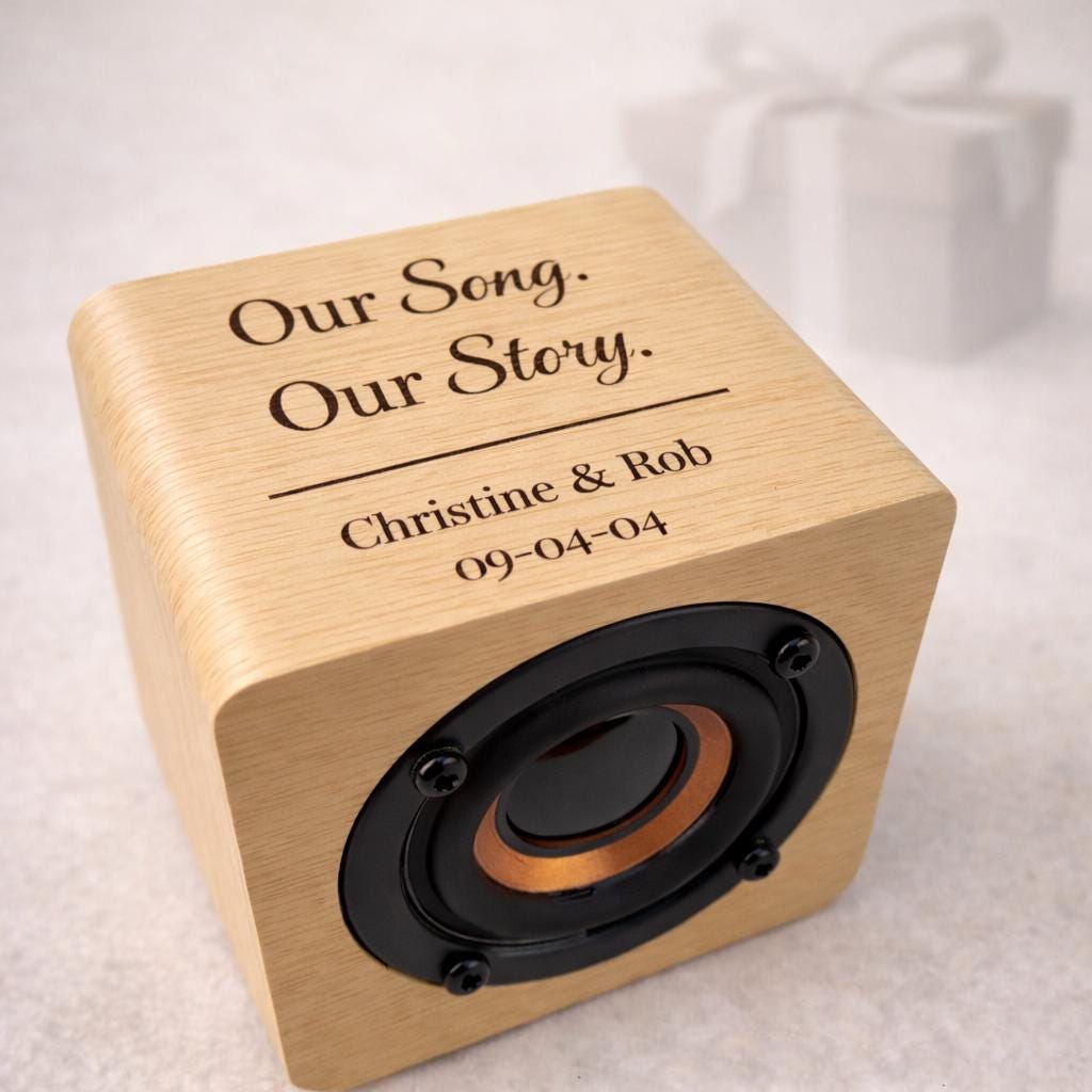 Personalized Wooden Bluetooth Speaker for Couples - color and style options