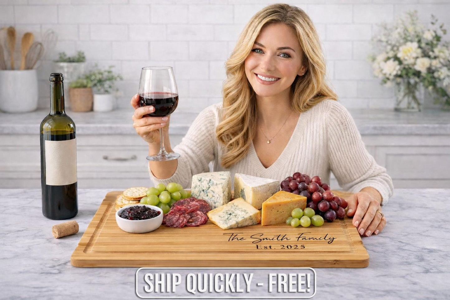 Personalized Wedding Cutting Board - color and style options