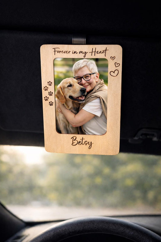 Memorial Car Visor Picture Frame - color and style options