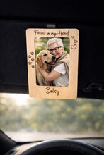 Load image into Gallery viewer, Pet Memorial Car Visor Picture Frame – Personalized Engraved Photo Frame for Dog or Cat Loss – Rainbow Bridge Remembrance Gift
