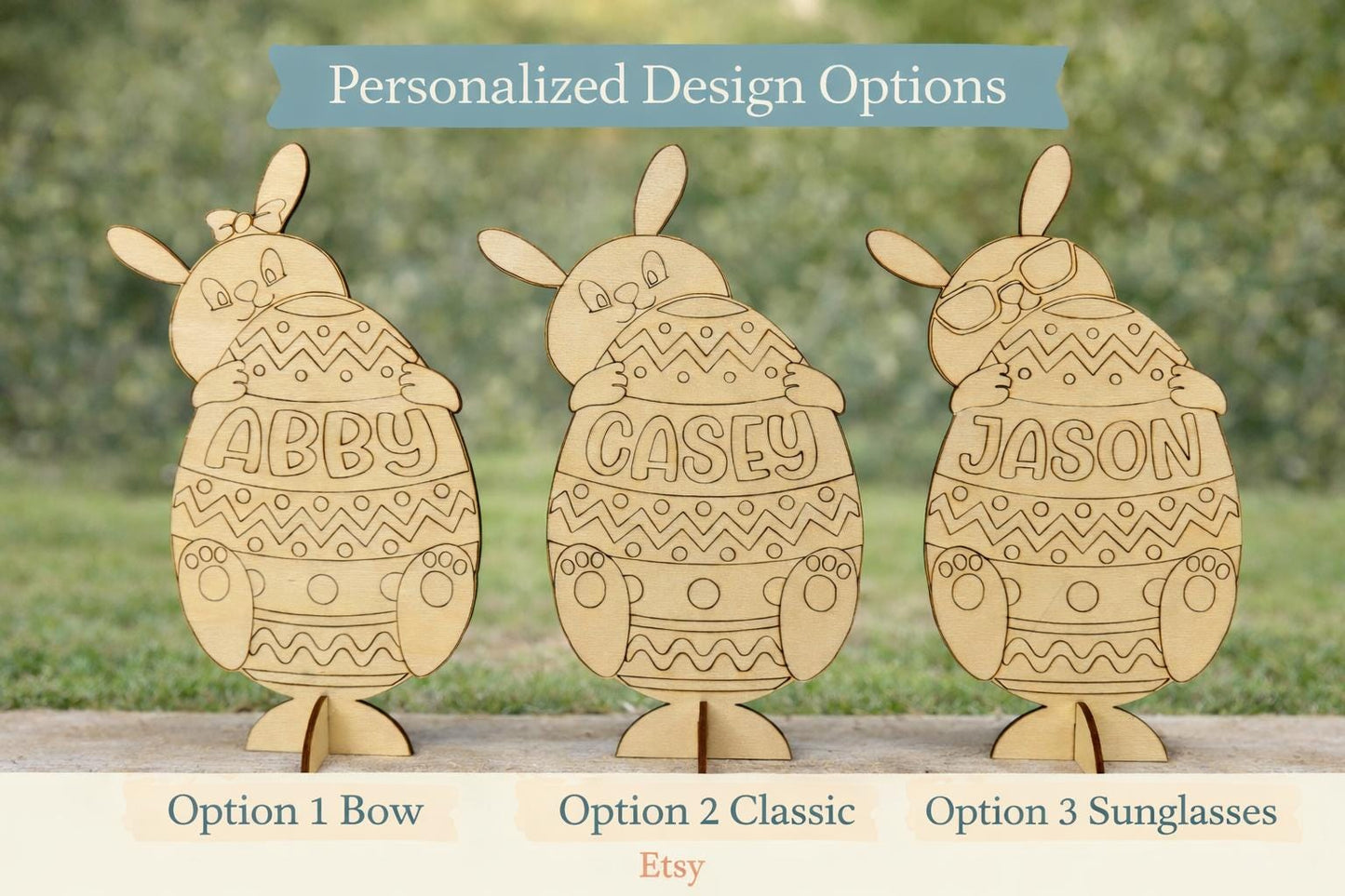 Personalized Easter Bunny Paint Kit for Kids with Stand - personalized engraved gift, family-made in Long Island