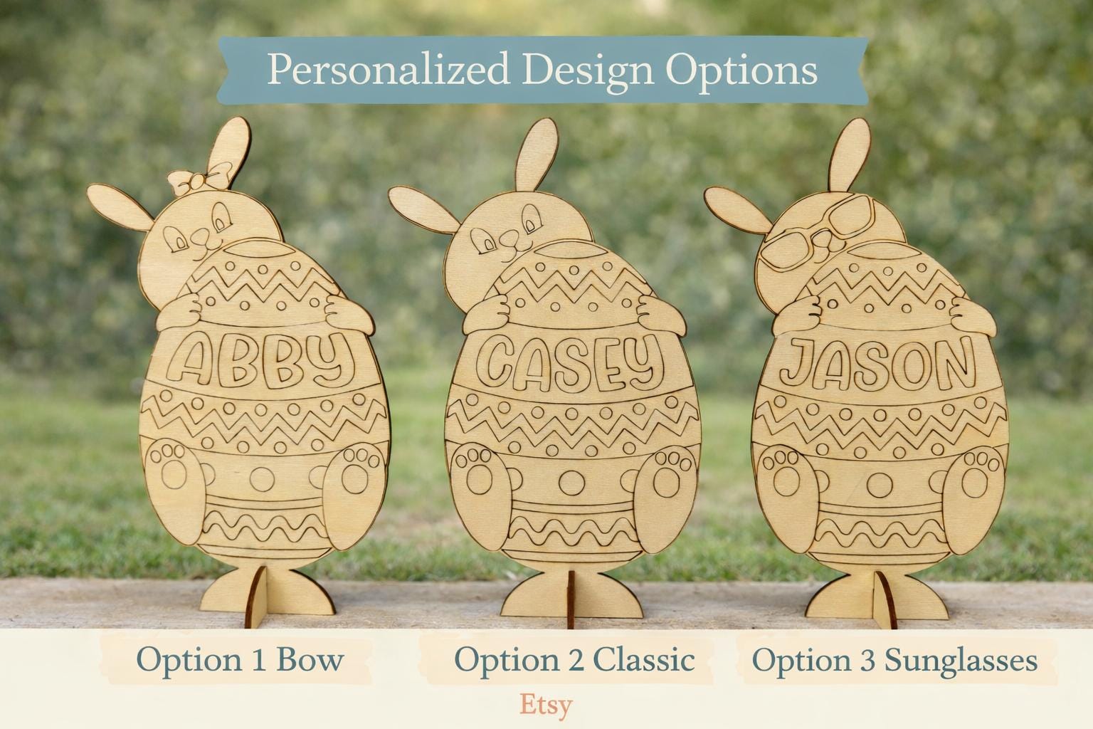 Personalized Easter Bunny Paint Kit for Kids with Stand - personalized engraved gift, family-made in Long Island