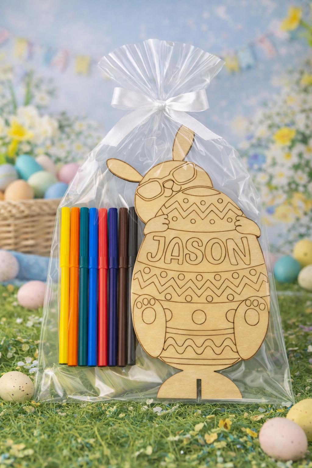 Personalized Easter Bunny Paint Kit for Kids with Stand - color and style options
