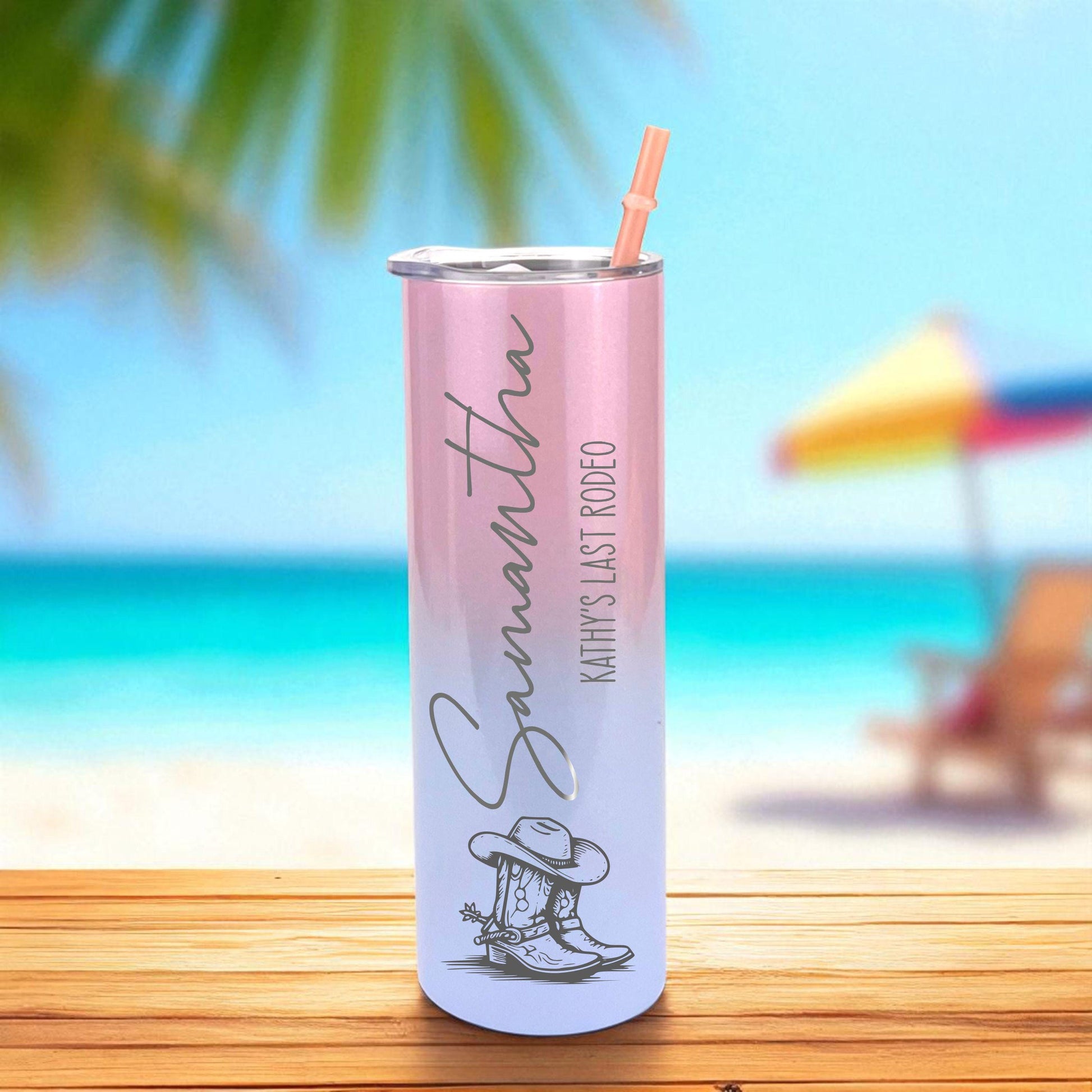 Beach Trip Tumblers with Name - personalization example