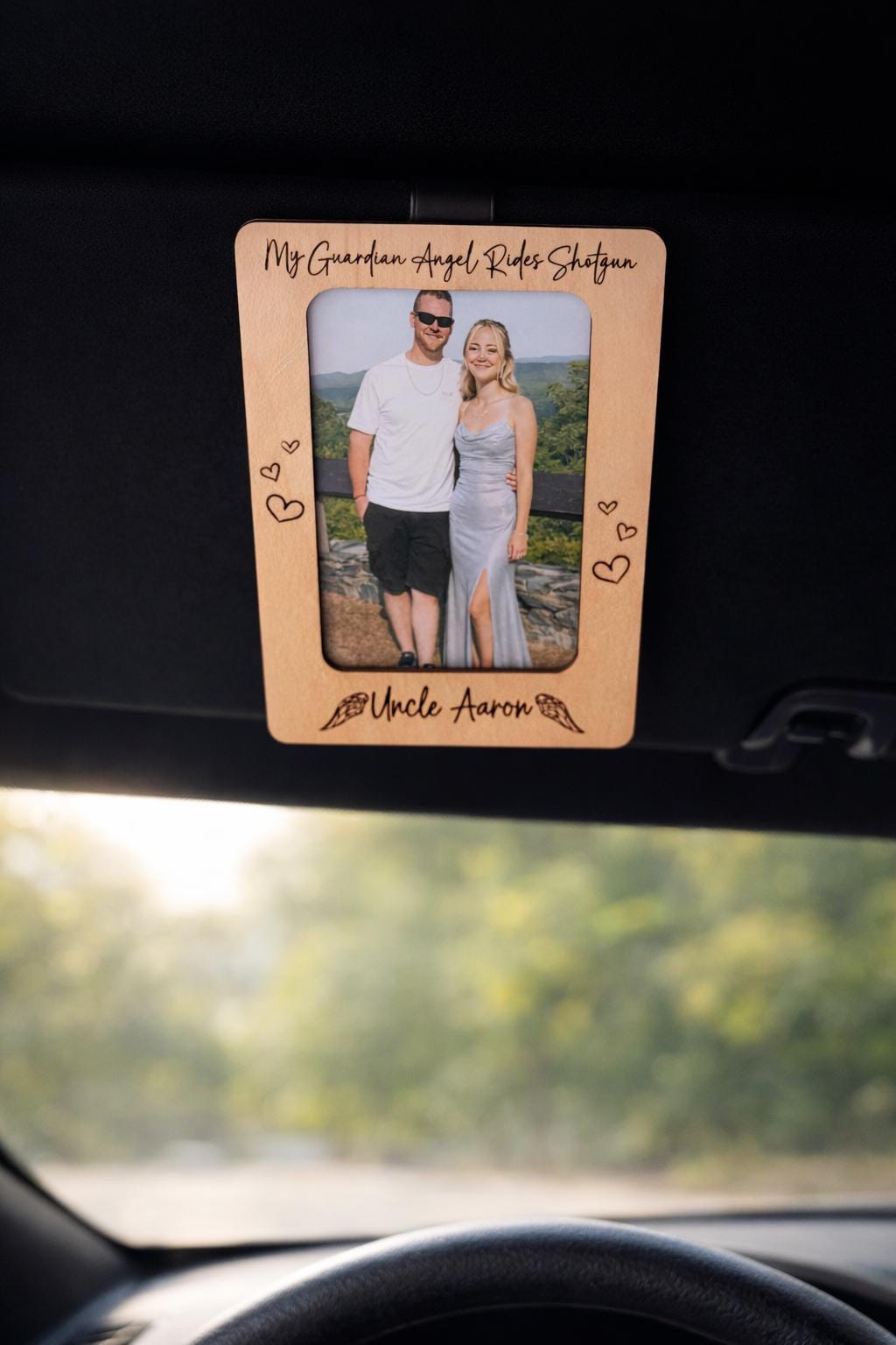 Drive Safe Daddy Car Visor Photo Frame - color and style options