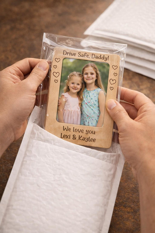 Pet Memorial Car Visor Picture Frame – Personalized Engraved Photo Frame for Dog or Cat Loss – Rainbow Bridge Remembrance Gift