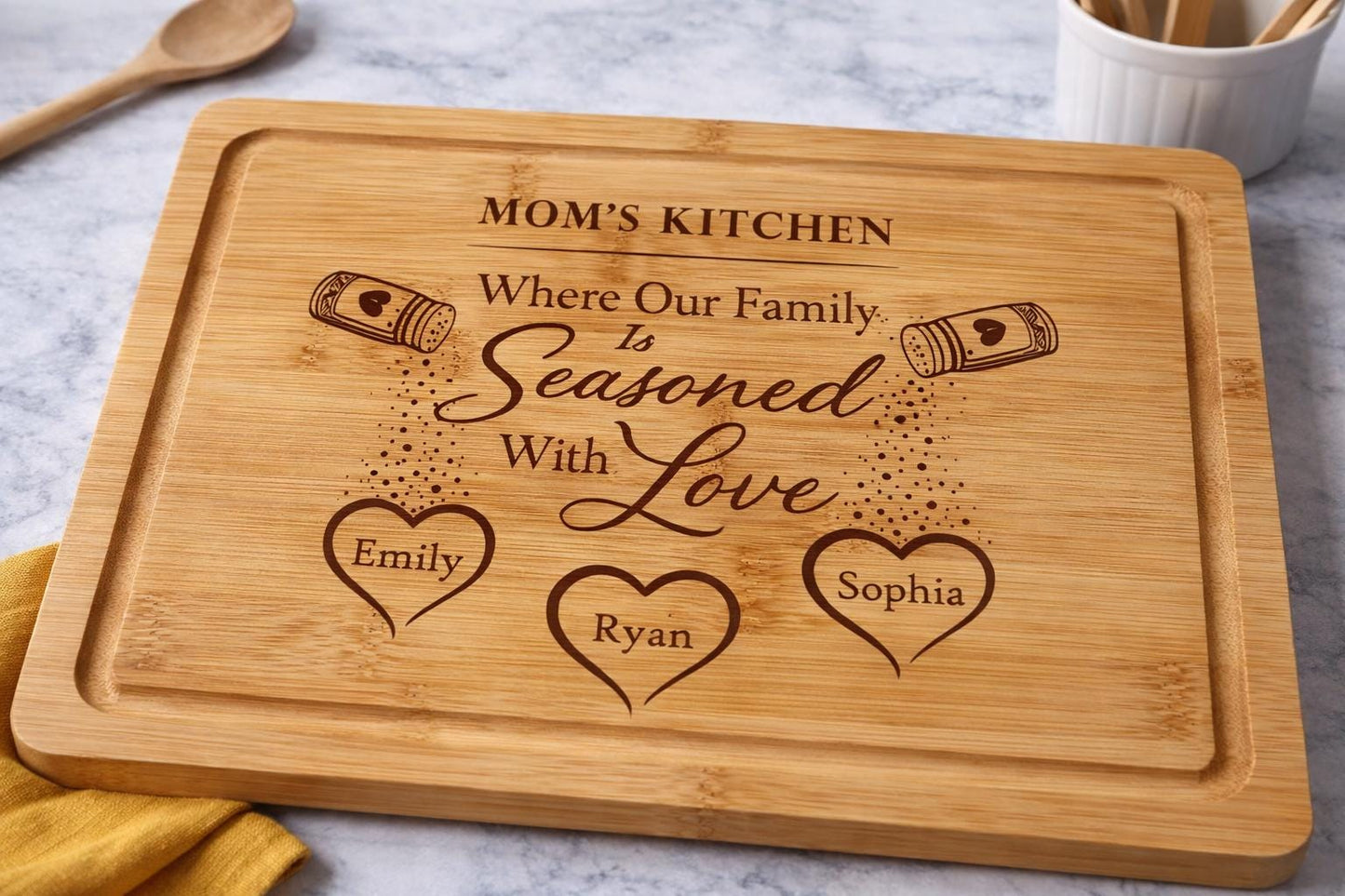 Personalized Mom Cutting Board