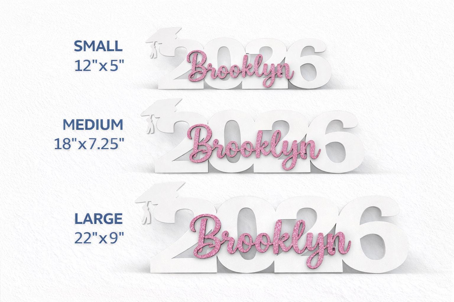 Personalized Graduation Sign Class of 2026 with Name - close-up of the custom engraving