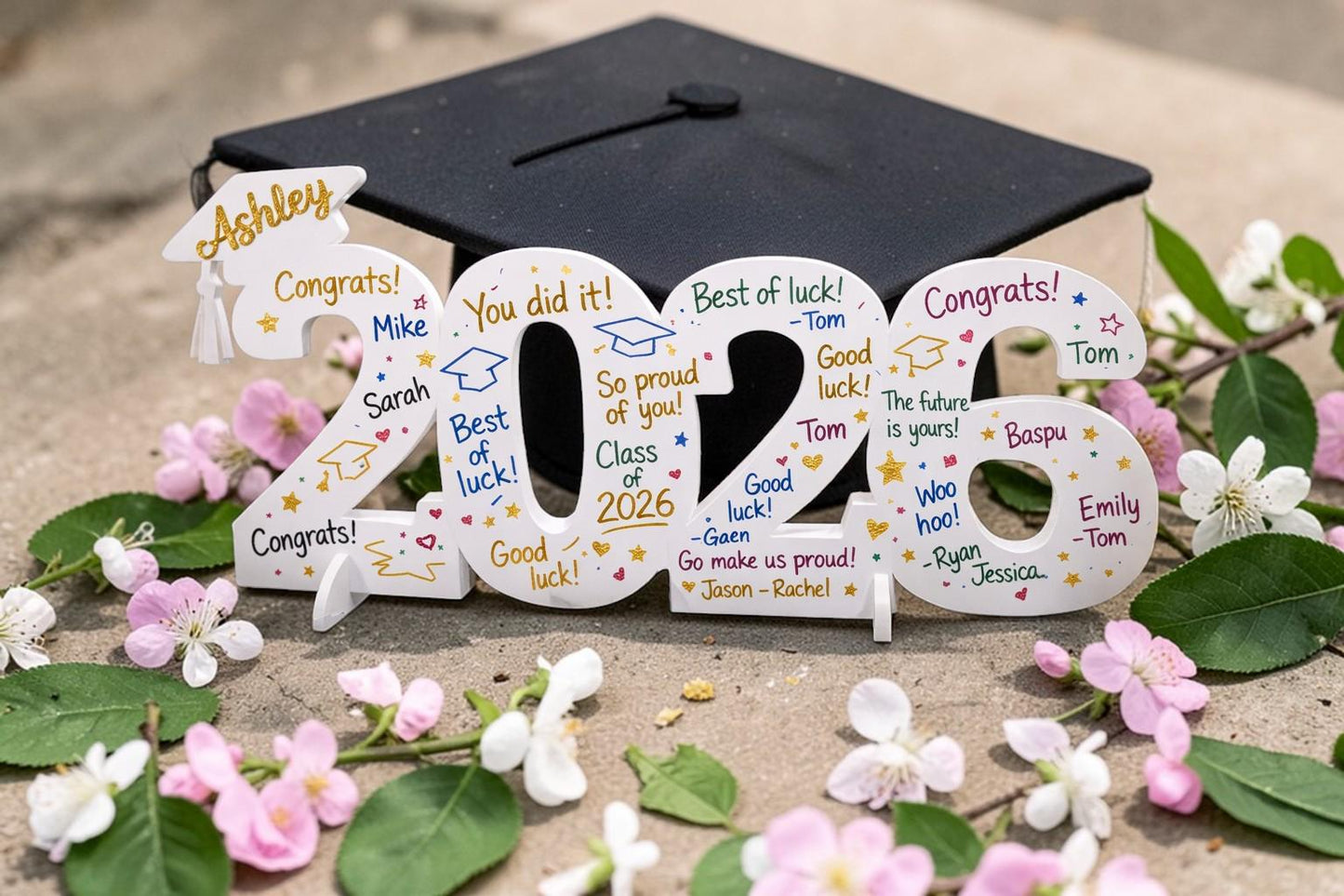 Graduation Guest Book Sign Class of 2026 - personalized engraved gift, family-made in Long Island