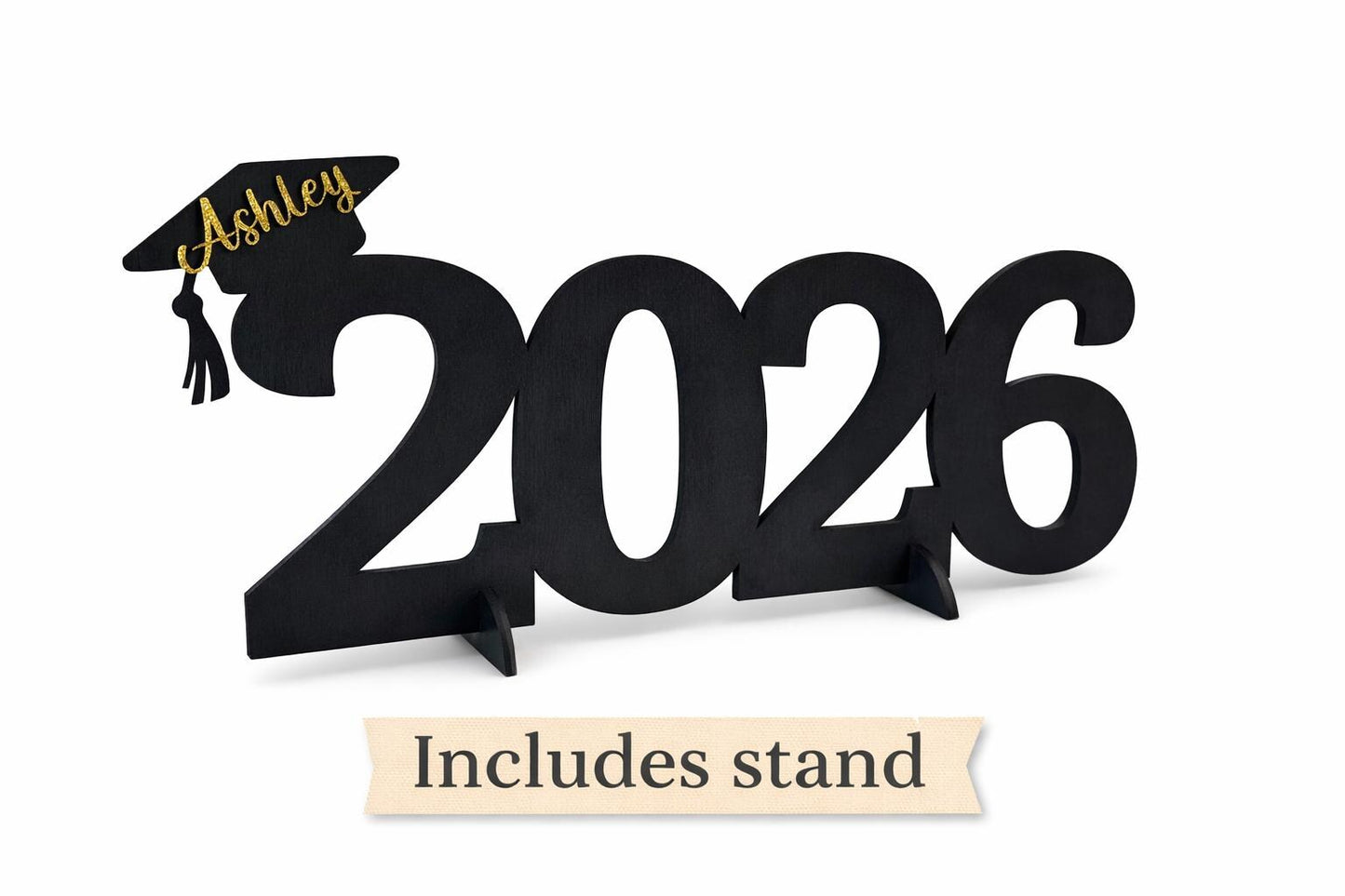 Personalized Class of 2026 Graduation Sign - close-up of the custom engraving
