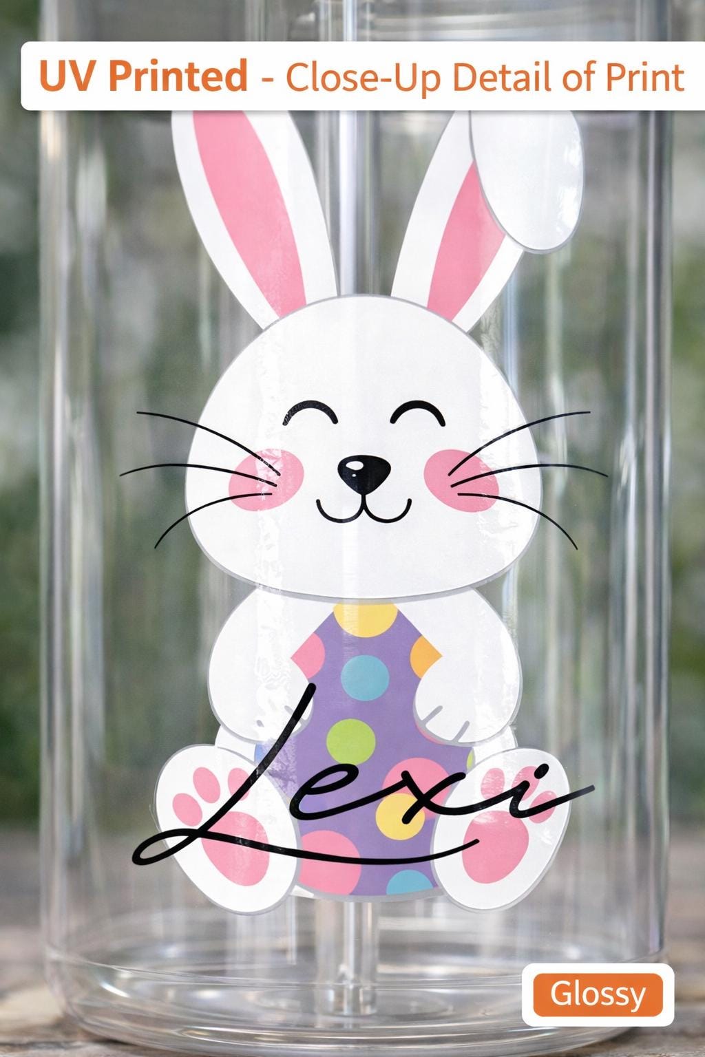 Personalized Easter Acrylic Tumbler for Kids - 16 Oz UV Printed Cup - personalization example