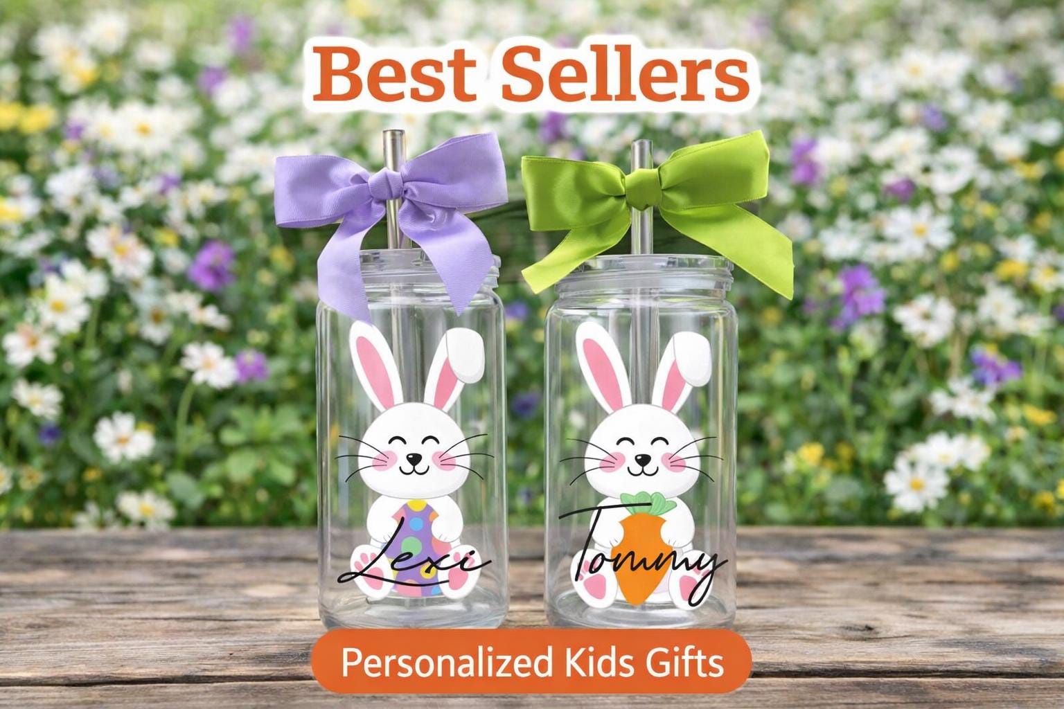 Personalized Easter Acrylic Tumbler for Kids - 16 Oz UV Printed Cup - personalized engraved gift, family-made in Long Island