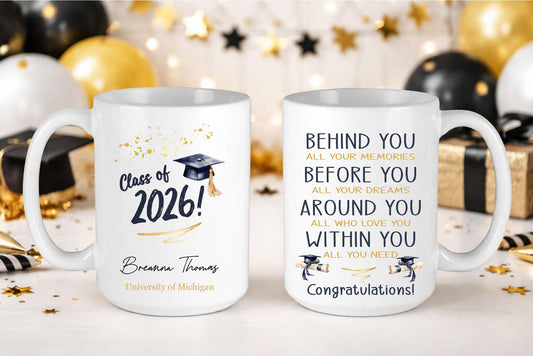 Custom Graduation Mug with Name & School