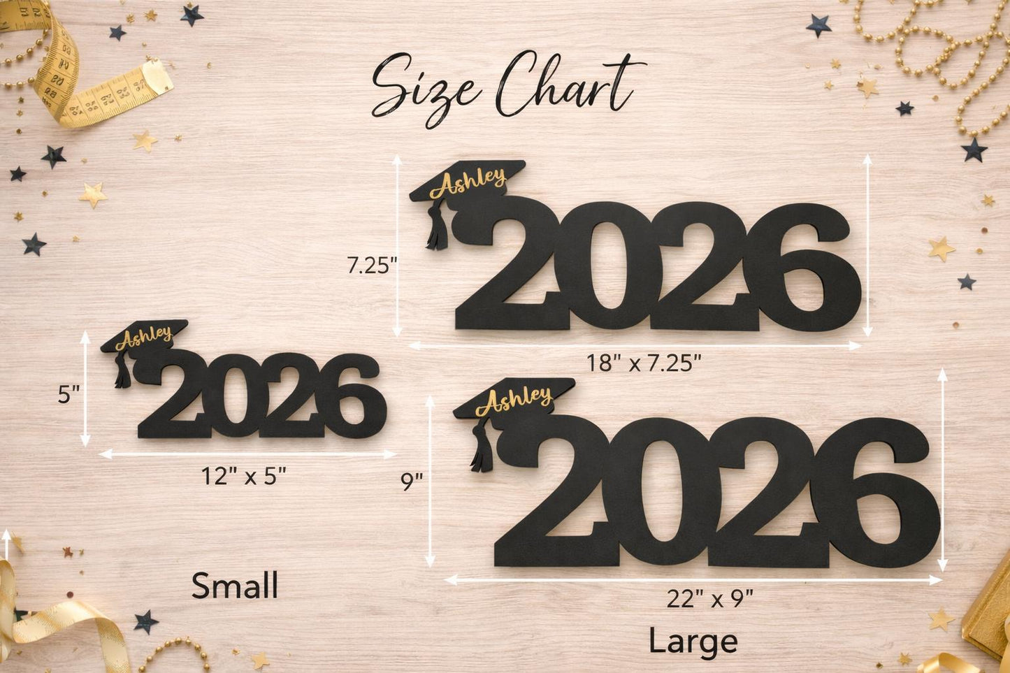 High School Graduation Sign 2026 - close-up of the custom engraving
