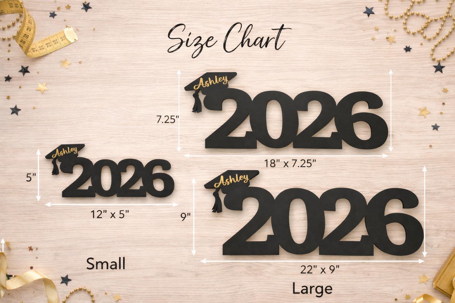 High School Graduation Sign 2026 - close-up of the custom engraving