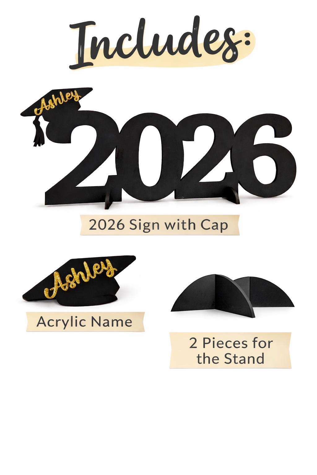 Personalized Class of 2026 Graduation Sign - personalization example
