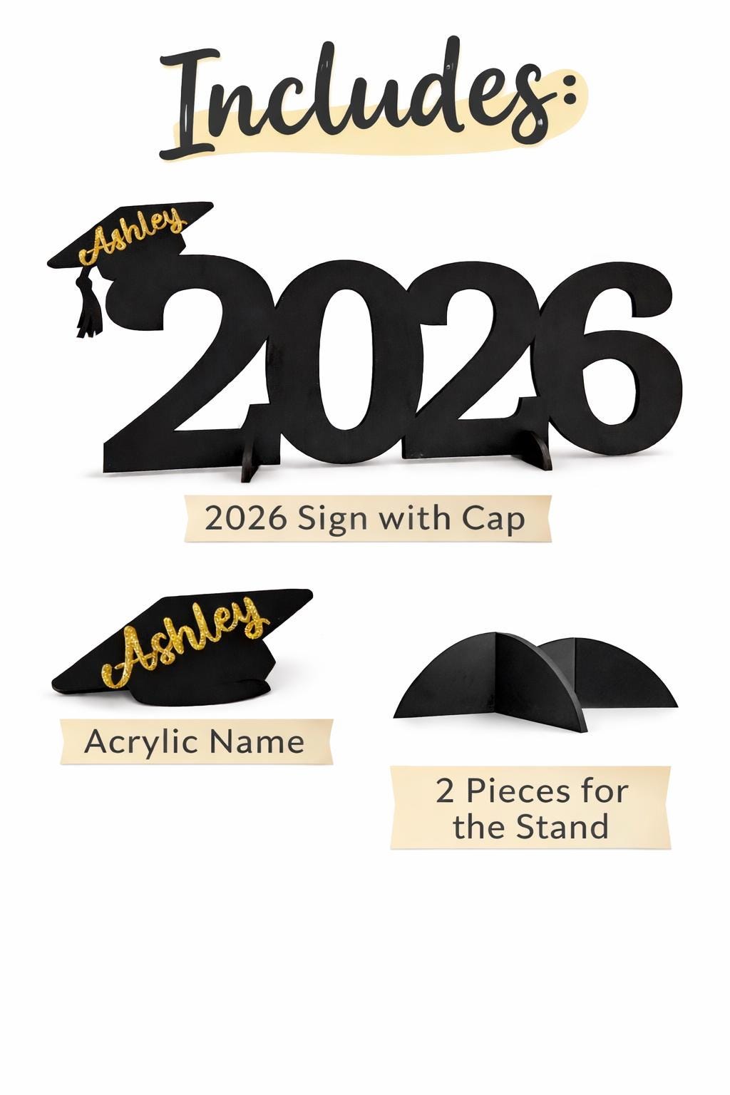 High School Graduation Sign 2026 - personalized engraved gift, family-made in Long Island