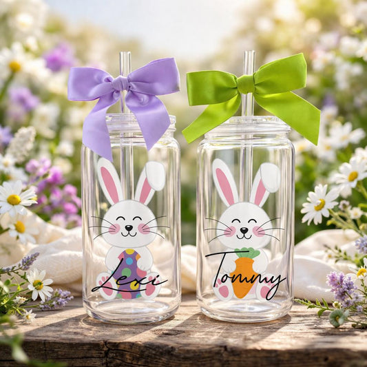 Personalized Easter Acrylic Tumbler for Kids - 16 Oz UV Printed Cup with Straw & Lid