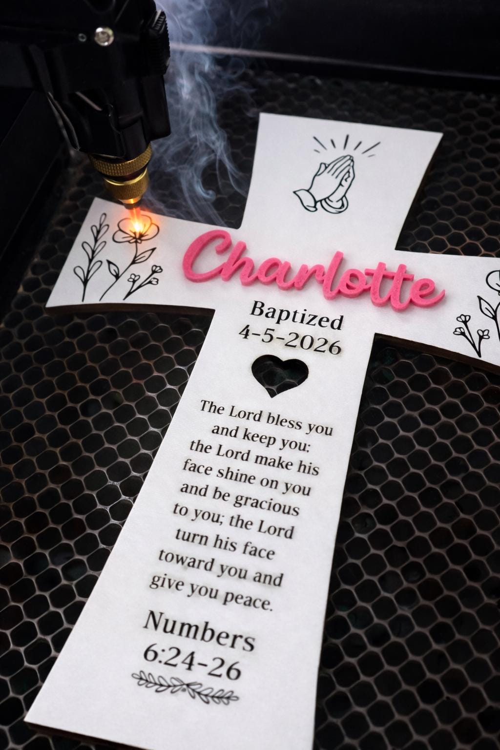 Personalized Baptism Cross Gift from Godparents - color and style options