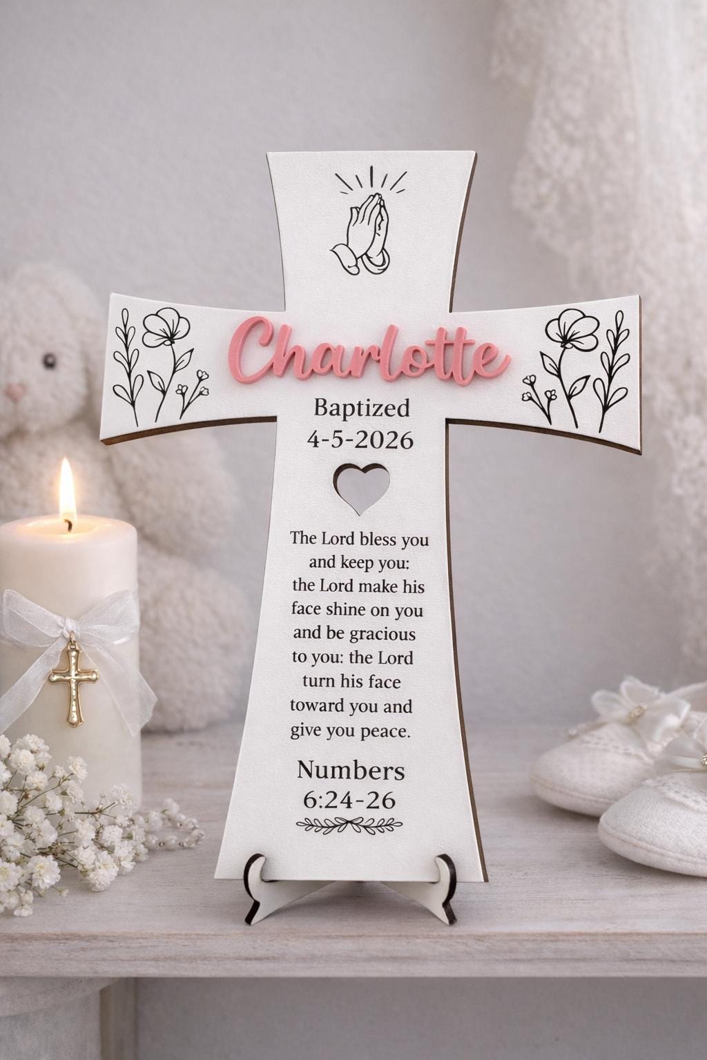 Personalized Baptism Cross for Baby Girl - a thoughtful custom gift