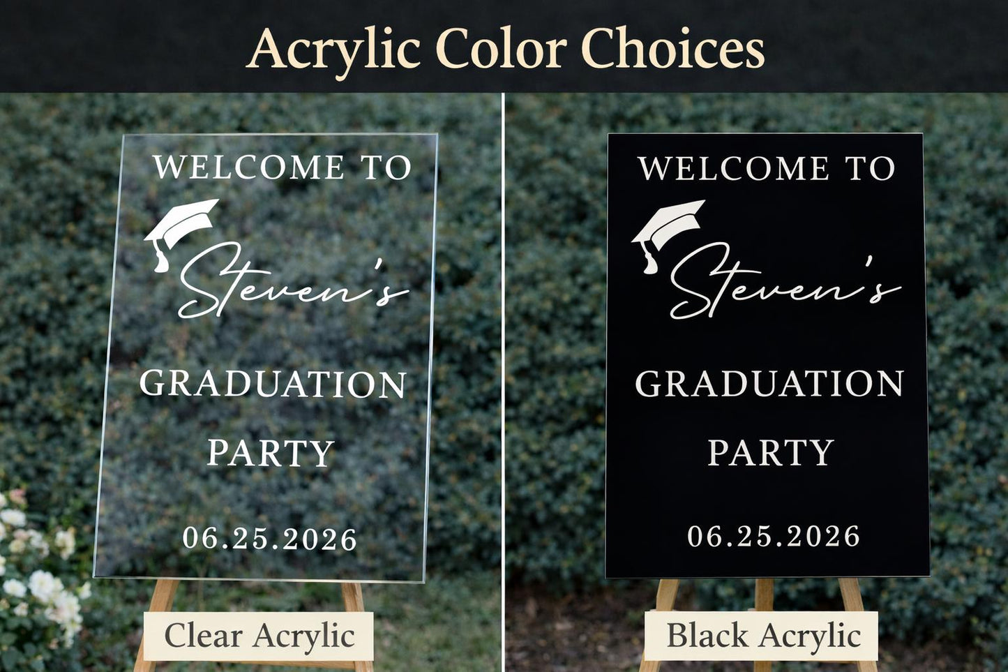 Custom Graduation Party Welcome Sign - personalization example
