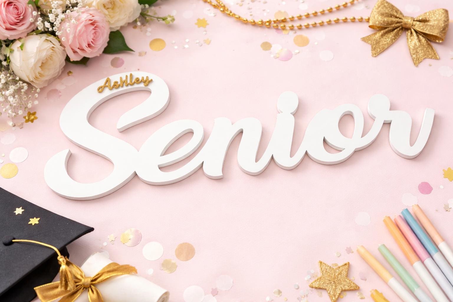 Personalized Senior Name Sign - color and style options