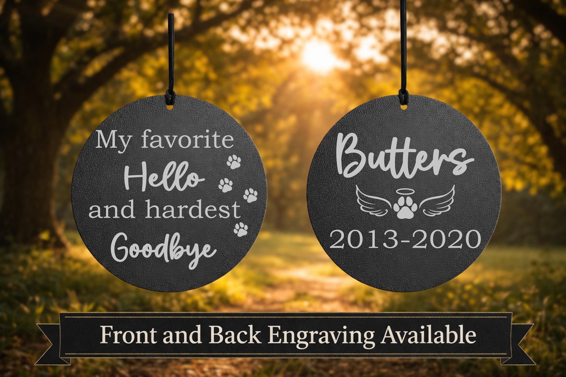 Pet Memorial Wind Chime - personalization example