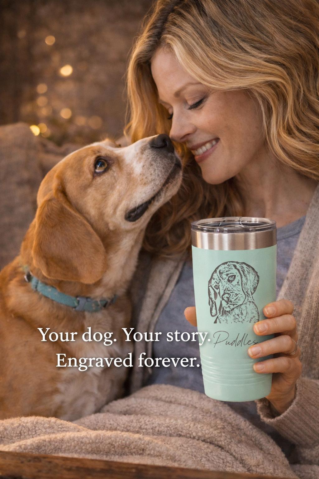 Personalized Dog Tumbler Gift - personalization example