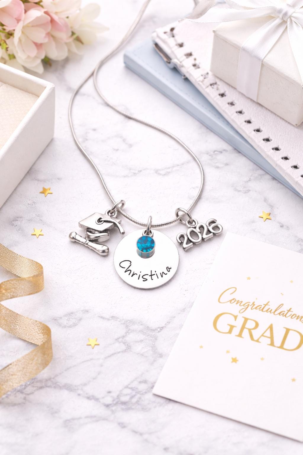 Personalized High School Graduation Necklace 2026