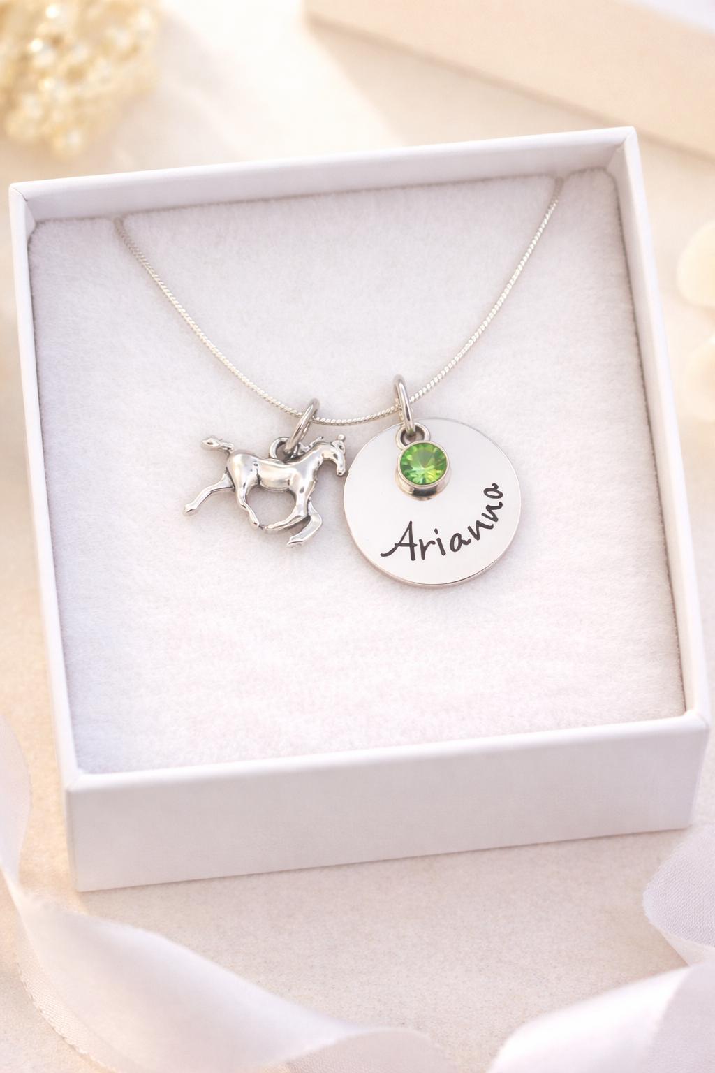 Personalized Horse Necklace with Name - a thoughtful custom gift