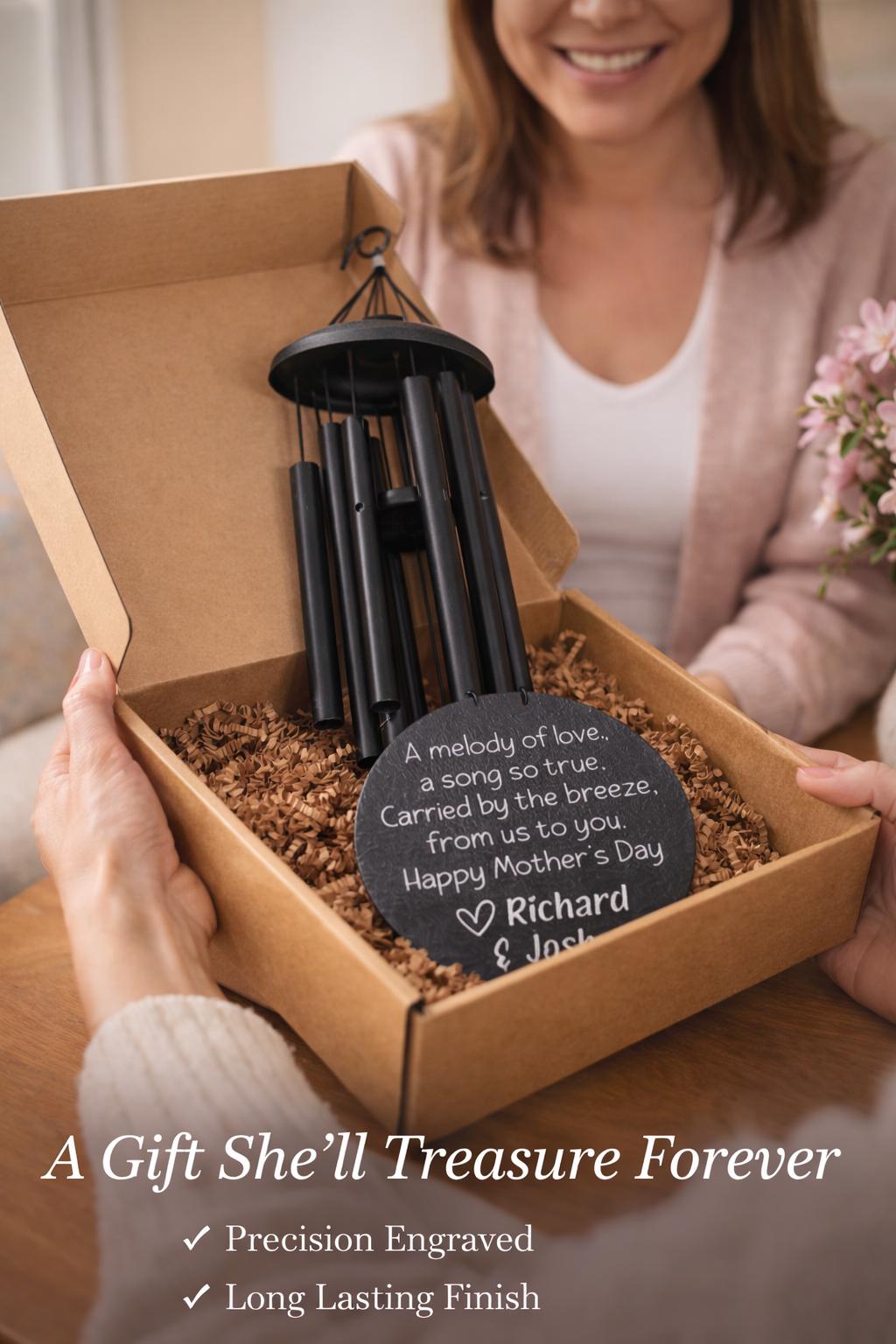 Personalized Wind Chime for Mom - color and style options
