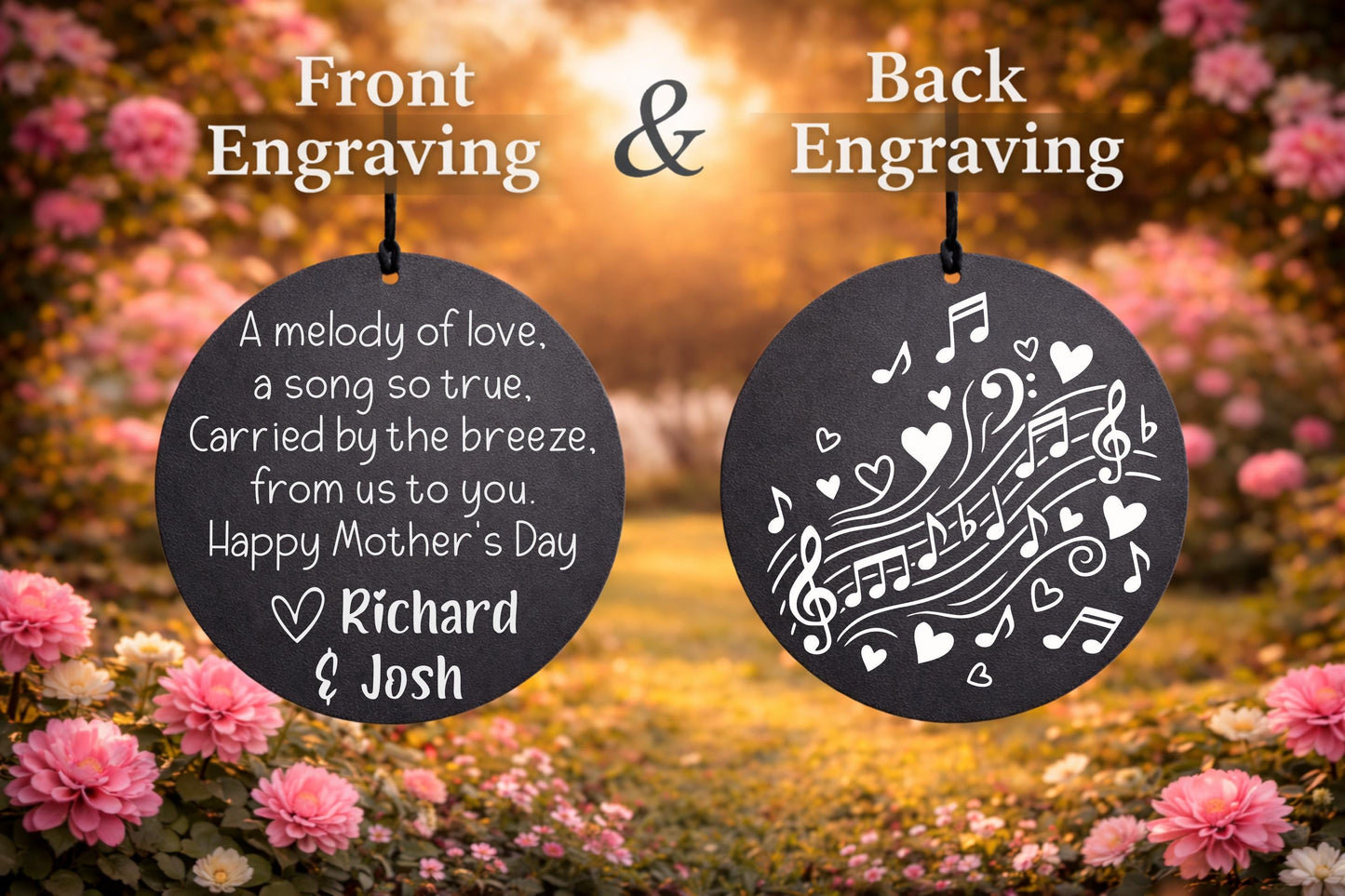 Personalized Wind Chime for Mom - personalization example