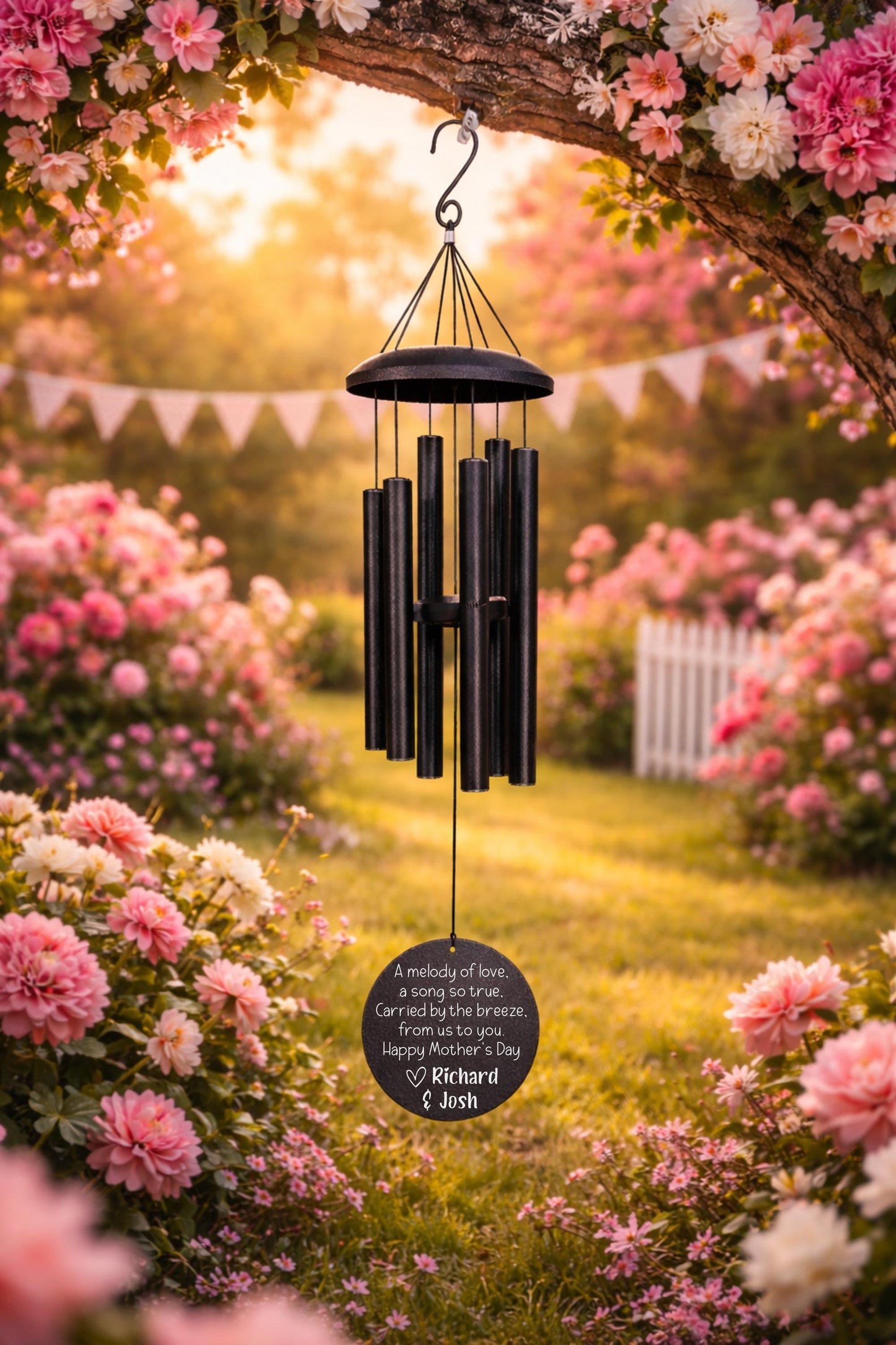 Personalized Wind Chime for Mom - a thoughtful custom gift