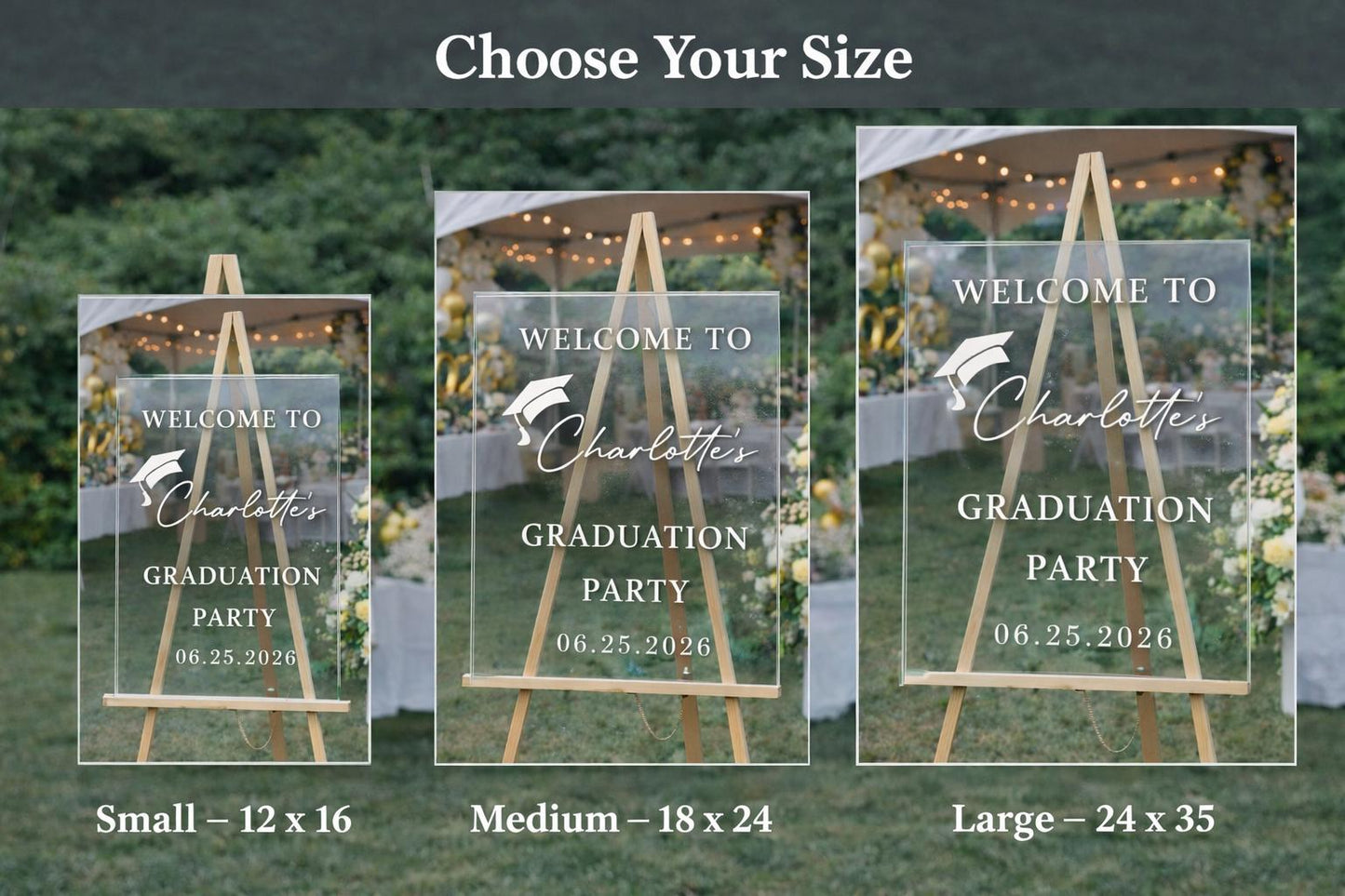 Graduation Welcome Sign with Name - personalized engraved gift, family-made in Long Island