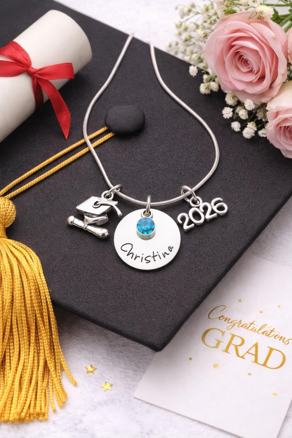 Personalized Graduation Necklace 2026 - a thoughtful custom gift