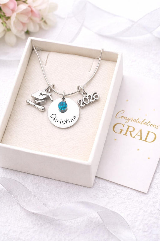 Personalized Graduation Necklace 2026 - personalized engraved gift, family-made in Long Island
